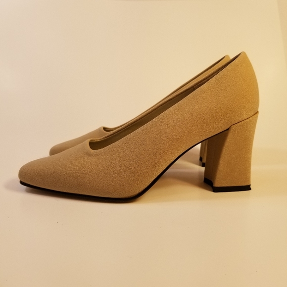 Jasmin Classic Beige/Khaki Fabric Pumps/Heels - Picture 5 of 14